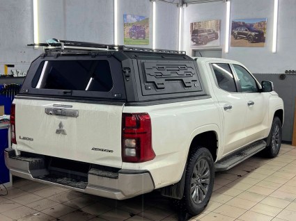 Kунг на кузов Mitsubishi L200 5 поколение 2 стекла алюминиевый - фото 1